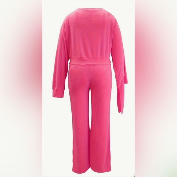 2 Piece: Slanted Shoulder Long Sleeve Tops w/Matching Drawstring Pants, NWOT - Picture 2 of 10